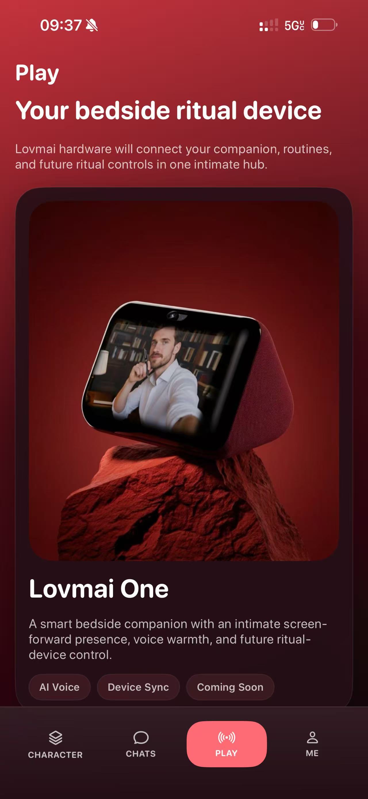 Lovmai app play screen